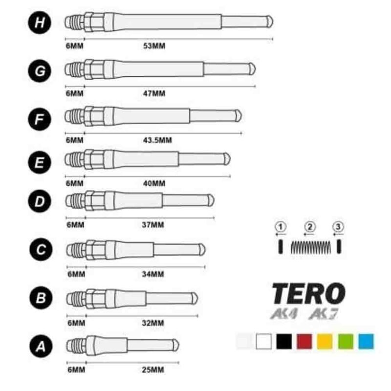 Billaresbalsalobre Cañas Shaft Cuesoul Tero Flights Yellow H 53mm  AK7 - Imagen 3