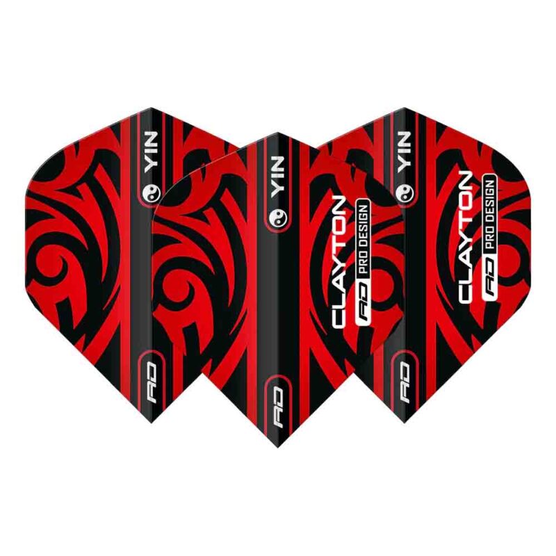 Billaresbalsalobre Plumas Flights Red Dragon Jonny Clayton Yin Yang Rojo Verde 1 sets 3 plumas  TF2971 - Imagen 2
