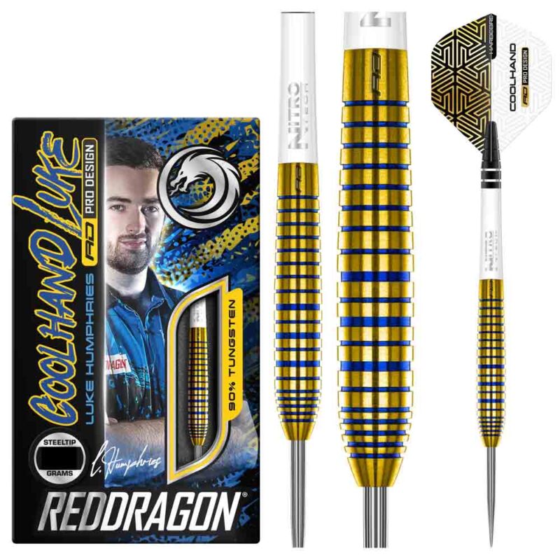 Billaresbalsalobre Dardos Red Dragon Luke Humphies TX3 Cool Gold SE 90% 22g RDD2663 - Imagen 2