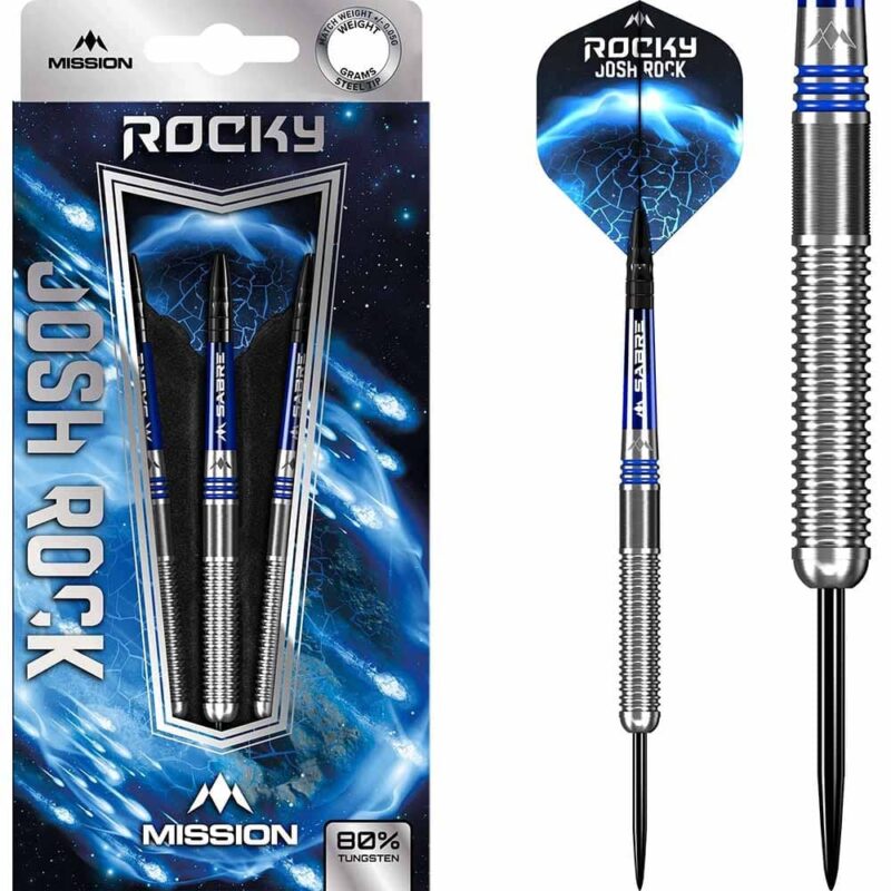 Billaresbalsalobre Dardos Mission Josh Rock The Rock Plata Azul 80% 23g D1680-M001409 - Imagen 6