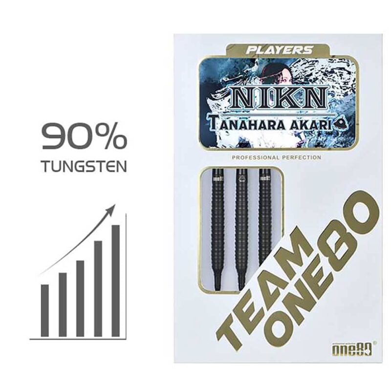 Billaresbalsalobre Dardos One80 Akari Tanahara Signature Black 17.5gr 90% 9477 - Imagen 4