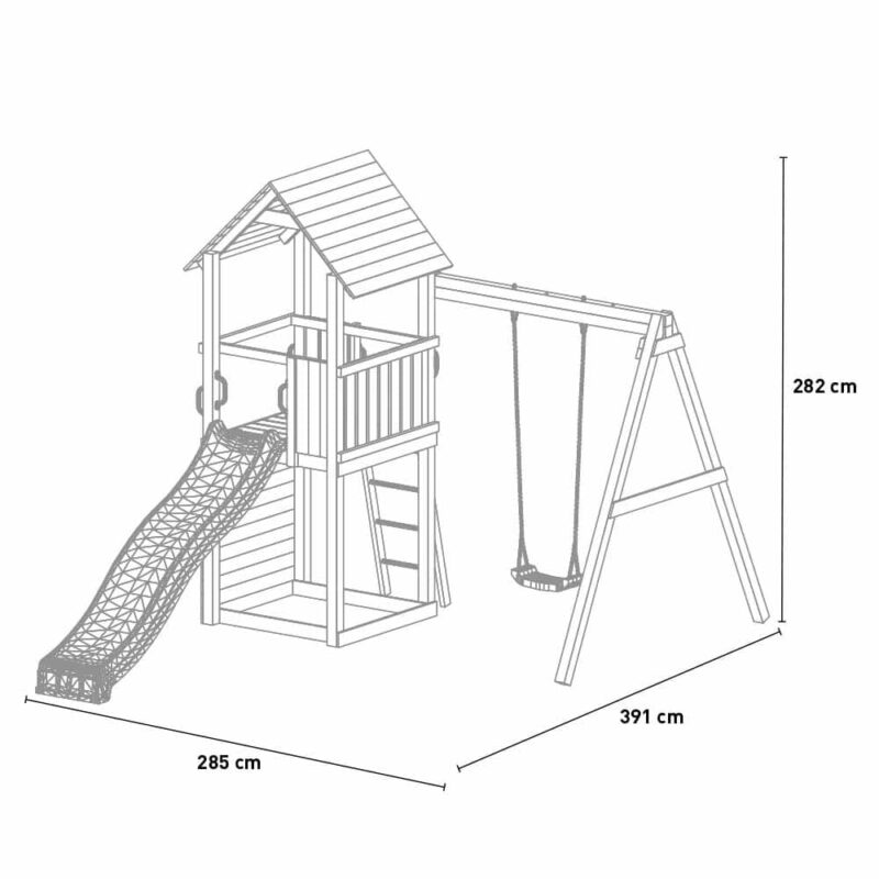 Billaresbalsalobre Torreta con tobogán columpio jardín trepador parque infantil para niños Carol-2 S-03020-PK-XB-1 - Imagen 2