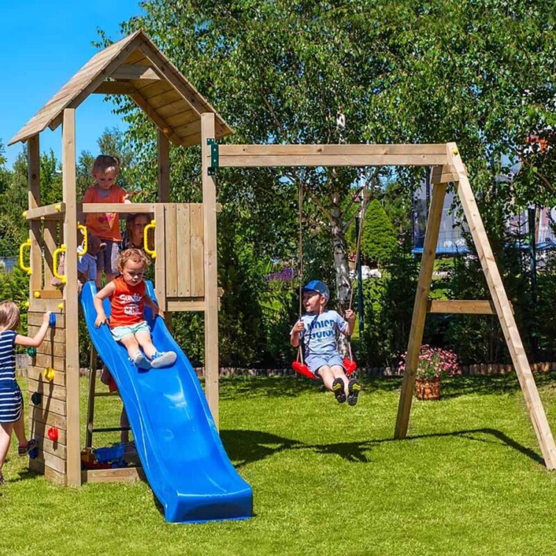 Billaresbalsalobre Torreta con tobogán columpio jardín trepador parque infantil para niños Carol-2 S-03020-PK-XB-1 - Imagen 4