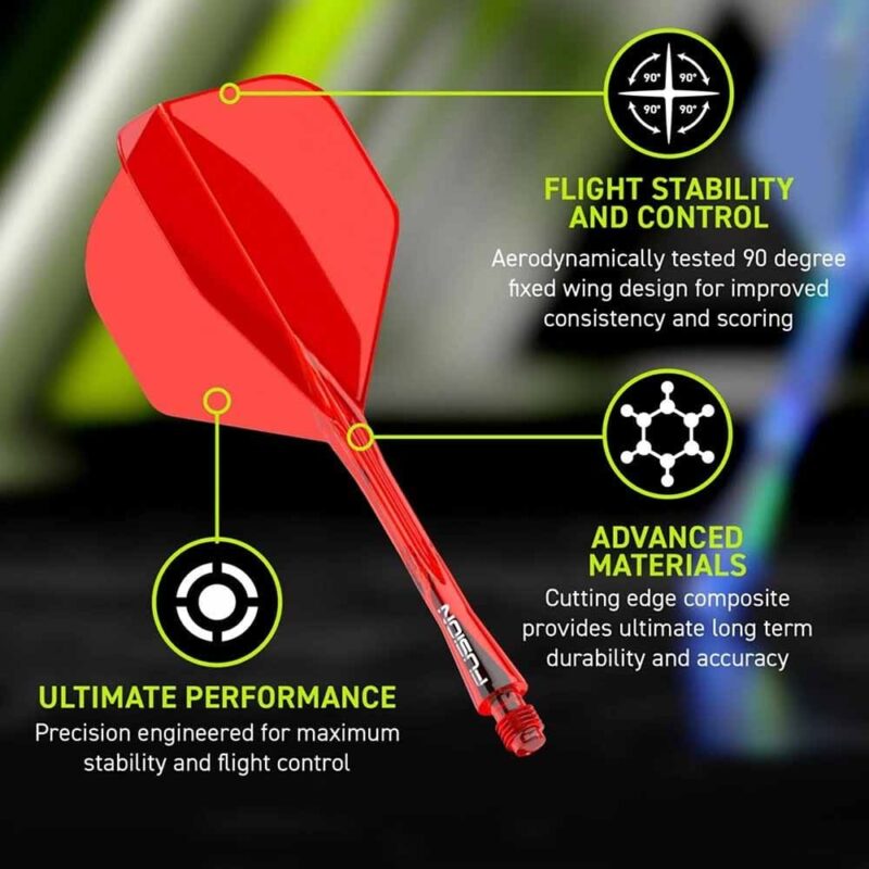 Billaresbalsalobre Plumas Winmau Darts Fusion Roja Short 22-64mm N2 Standard 8794 - Imagen 5