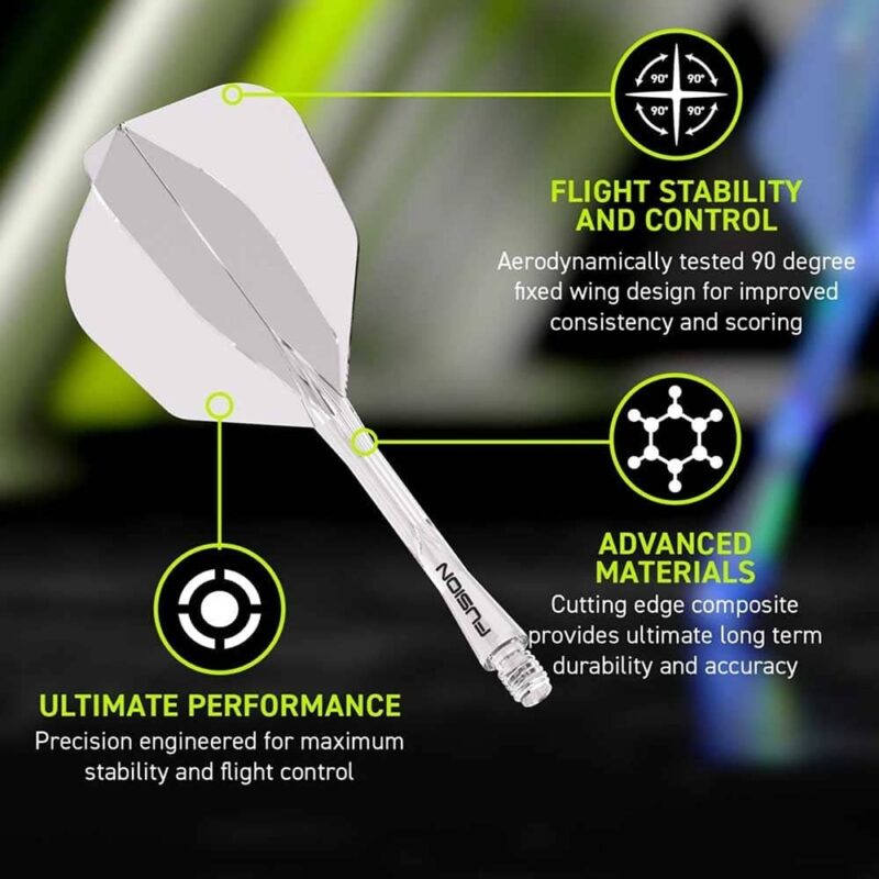 Billaresbalsalobre Plumas Winmau Darts Fusion Transparente Short 22-64mm N6 - Imagen 3
