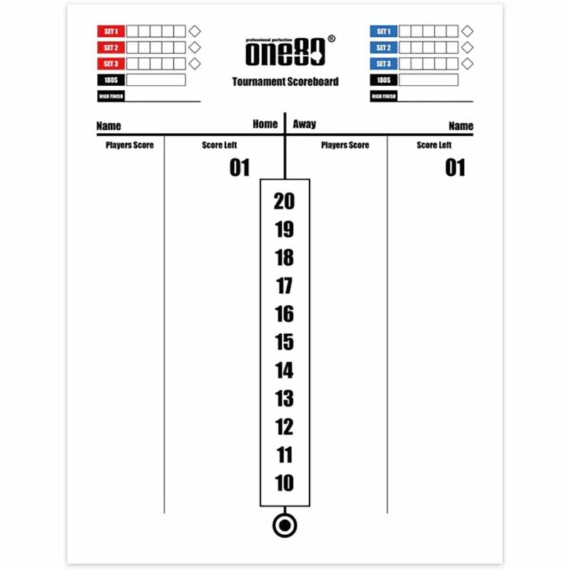 Billaresbalsalobre Pizarra One80 Tournament Scoreboard 60x30cm 3357