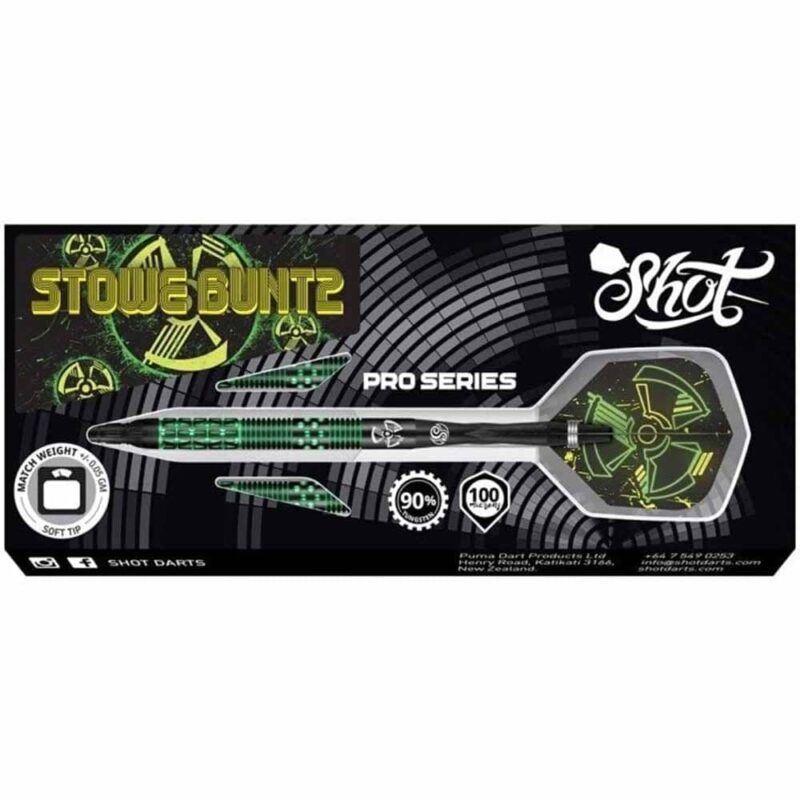 Billaresbalsalobre Dardos Shot Darts Stowe Buntz V2 Black 90% 21gr  SH-SBSF2B-21 - Imagen 4