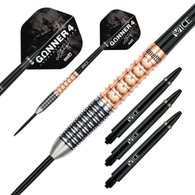 Billaresbalsalobre Dardos One80 Gunner 4 Lourence Ilagan Black Rose Oro 90% 24gr 9608 - Imagen 2