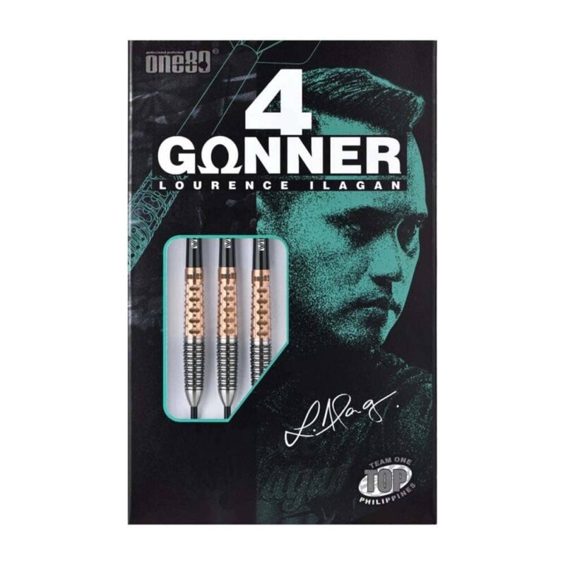 Billaresbalsalobre Dardos One80 Gunner 4 Lourence Ilagan Black Rose Oro 90% 24gr 9608 - Imagen 7