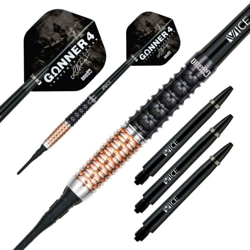 Billaresbalsalobre Dardos One80 Gunner 4 Lourence Ilagan Black Rose Oro 90% 20.5gr 9604 - Imagen 4