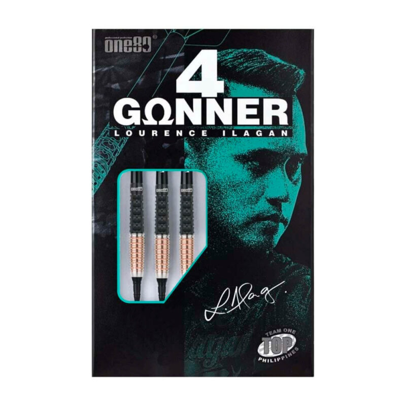 Billaresbalsalobre Dardos One80 Gunner 4 Lourence Ilagan Black Rose Oro 90% 20.5gr 9604 - Imagen 7