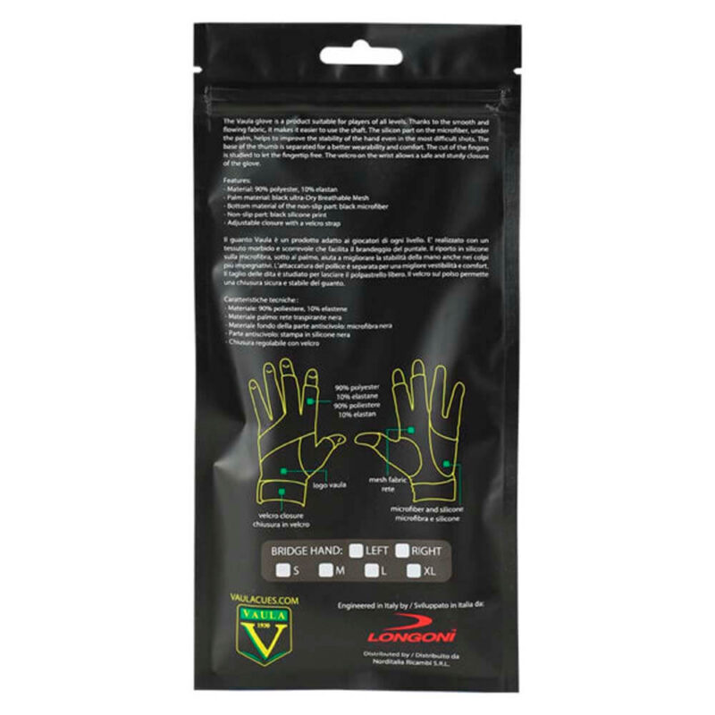 Billaresbalsalobre Guante Billar Vaula Pro DX Amarillo Zurdo L 18456 - Imagen 4