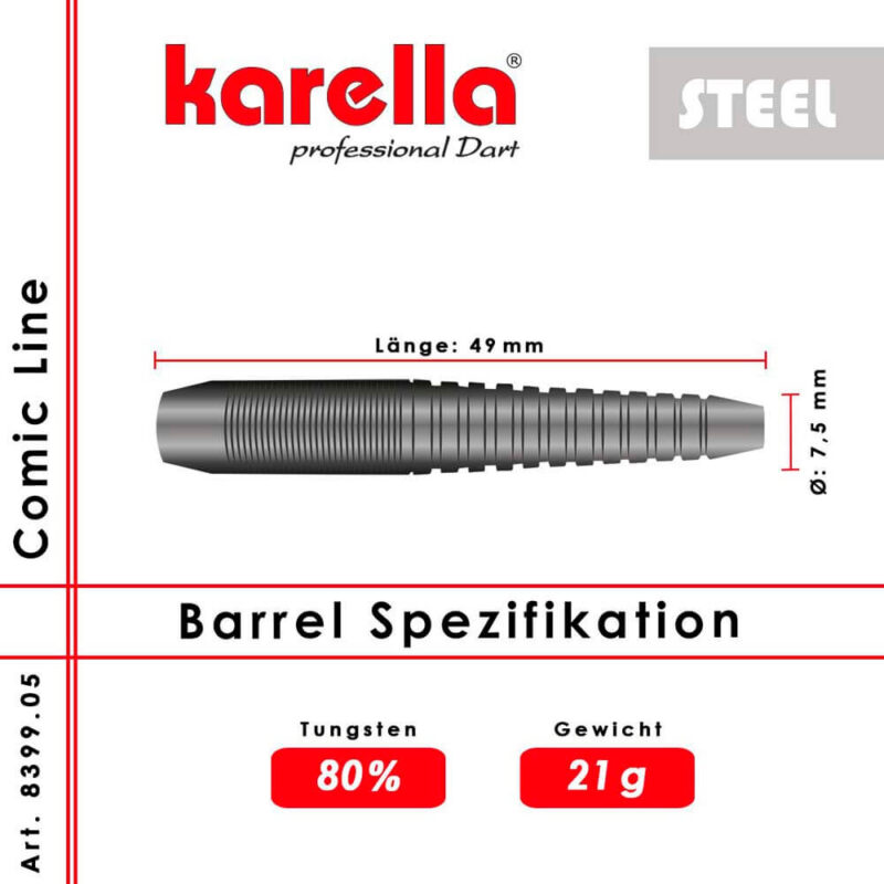 Billaresbalsalobre Dardos Karella Línea Comic CL-5 Steel 21gr 8399.05 - Imagen 8