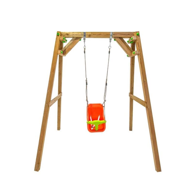 Billaresbalsalobre Columpio de madera cuadrada Masgames Xylo XL individual con Asiento de Bebé MA700039 - Imagen 2