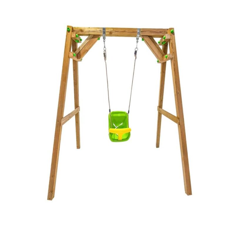 Billaresbalsalobre Columpio de madera cuadrada Masgames Xylo XL individual con Asiento de Bebé MA700039 - Imagen 3