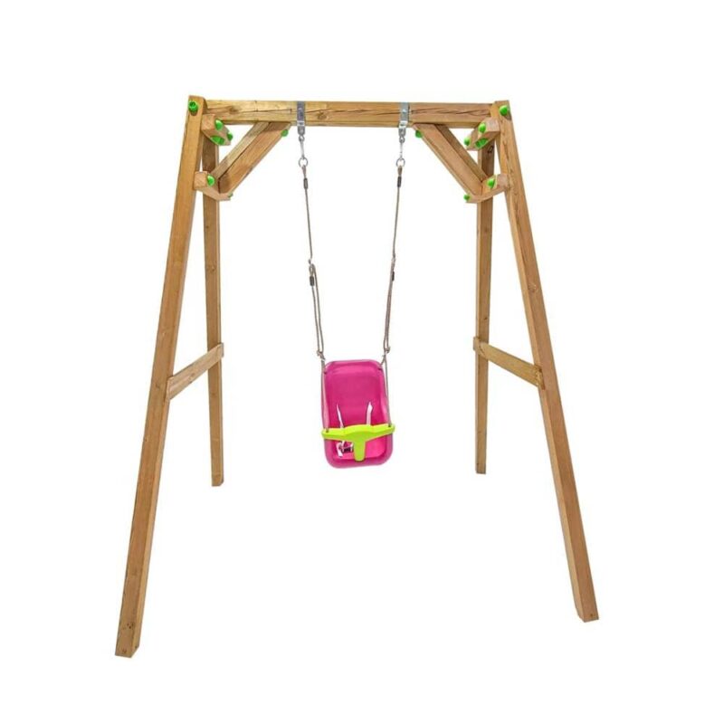 Billaresbalsalobre Columpio de madera cuadrada Masgames Xylo XL individual con Asiento de Bebé MA700039 - Imagen 5