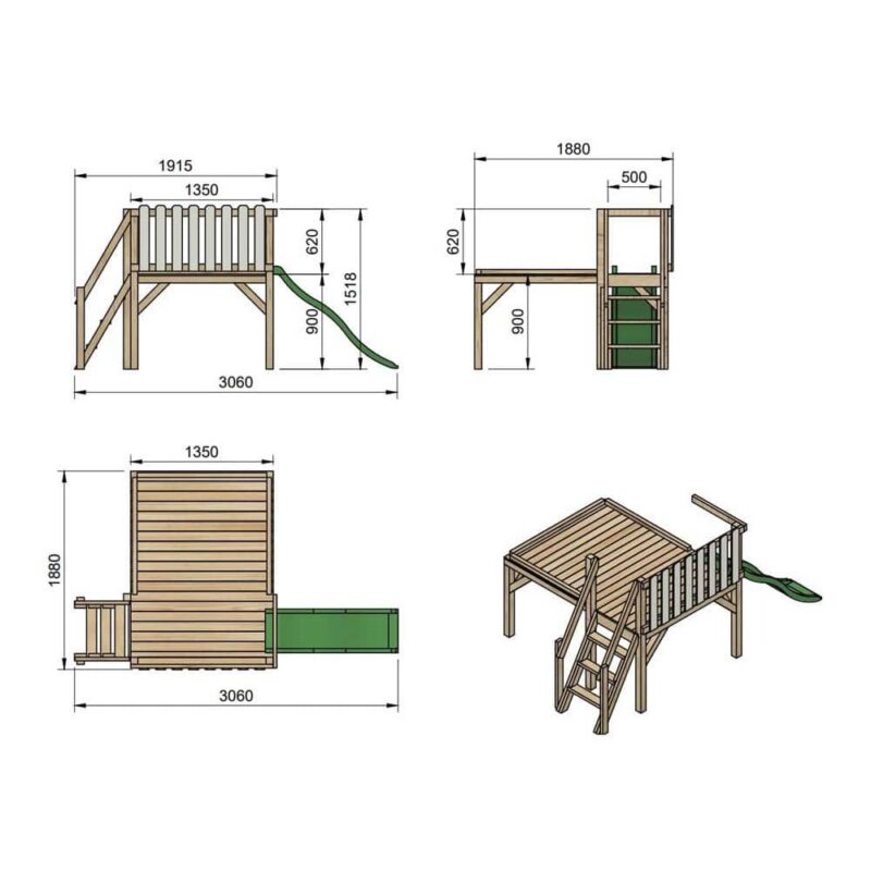 Billaresbalsalobre Casita infantil elevada Masgames Lollipop XL (90 cm altura) MA700420V - Imagen 5