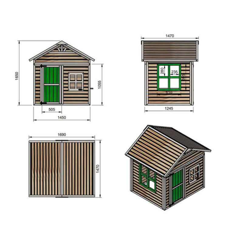 Billaresbalsalobre Casita elevada Masgames Flam (60 cm) madera panelada MA806585X - Imagen 7