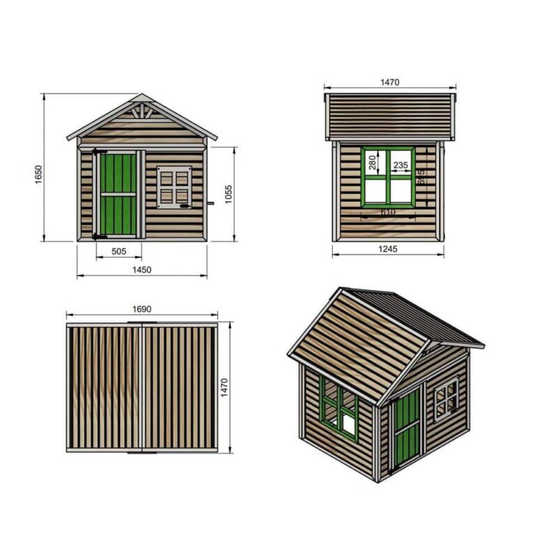 Billaresbalsalobre Casita elevada Masgames Flam (90 cm) madera panelada MA809585X - Imagen 8