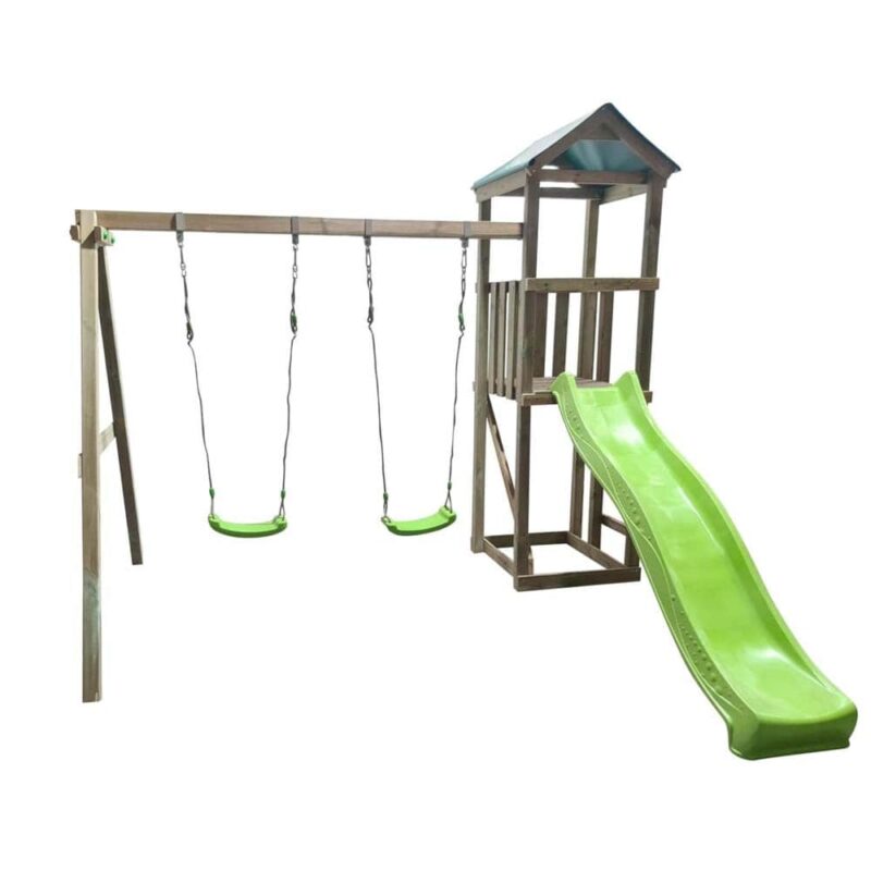 Billaresbalsalobre Parque infantil Masgames Carlit L con techo de lona y columpio doble MA700261