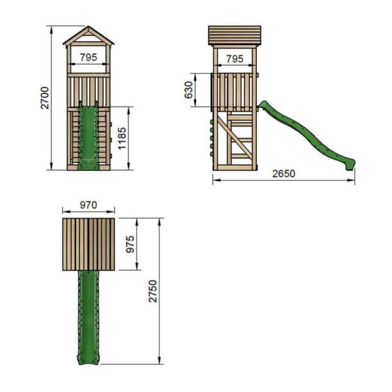Billaresbalsalobre Parque infantil Masgames Carlit L con techo de lona y pared de escalada MA700263 - Imagen 2