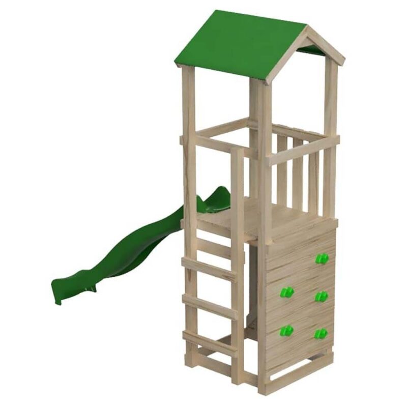 Billaresbalsalobre Parque infantil Masgames Carlit L con techo de lona y pared de escalada MA700263