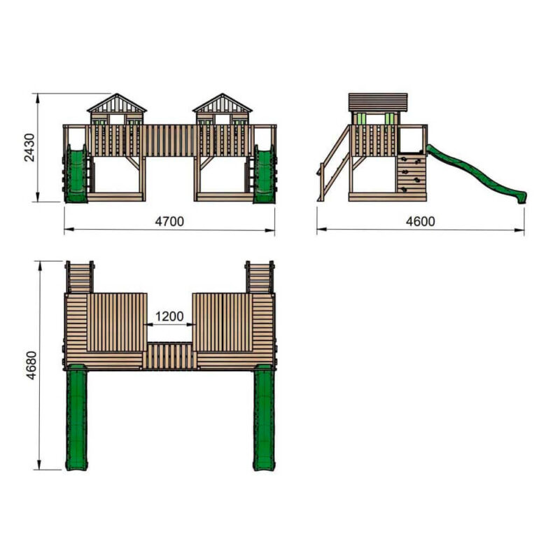 Billaresbalsalobre Parque infantil Masgames Superpop L con tobogán y red de escalada MA700455 - Imagen 2