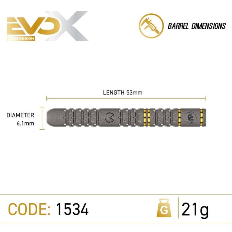 Billaresbalsalobre Dardos Winmau Michael van Gerwen Evo-X 90% 21gr 1534-21 - Imagen 4