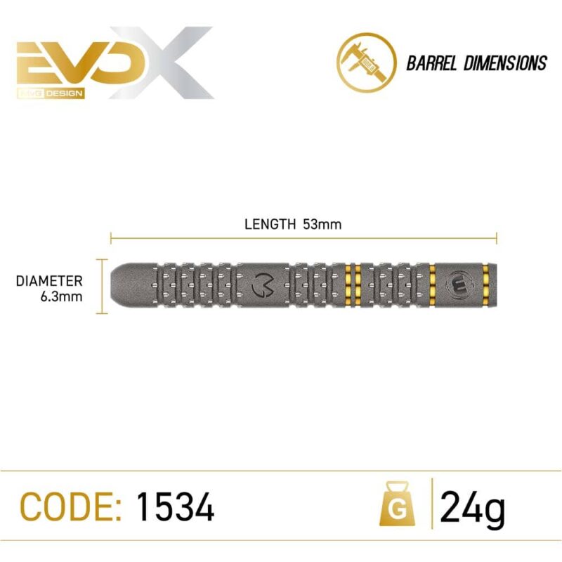 Billaresbalsalobre Dardos Winmau Michael van Gerwen Evo-X 90% 24gr 1534-24 - Imagen 4