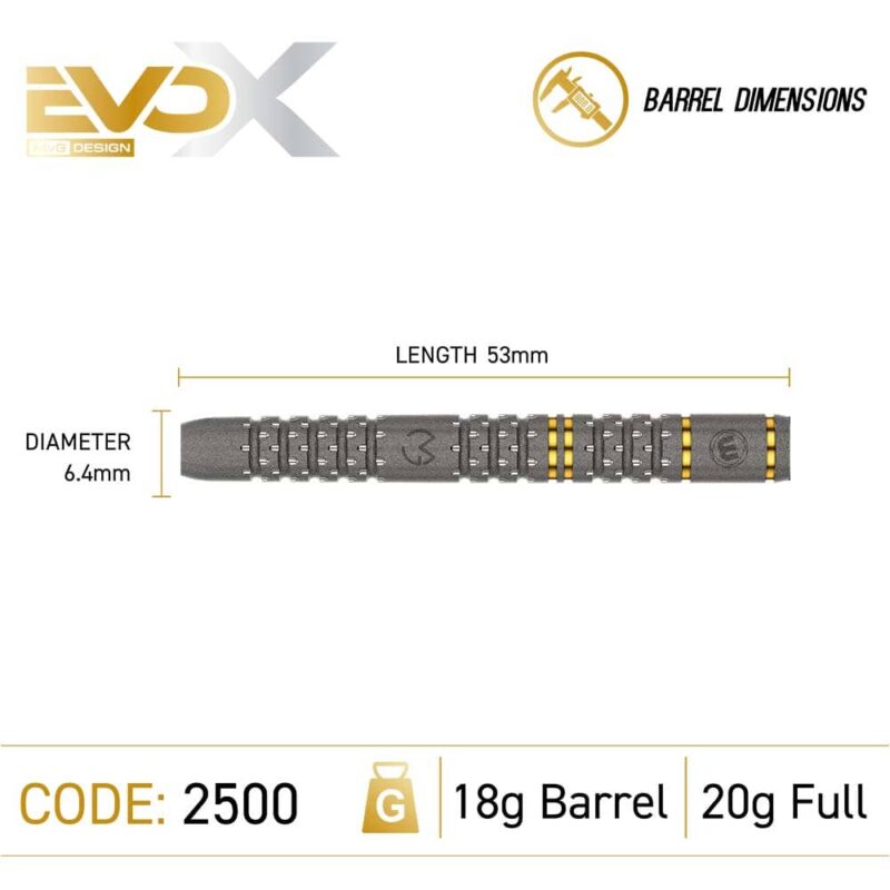 Billaresbalsalobre Dardos Winmau Michael van Gerwen Evo-X 90% 20gr 2500-20 - Imagen 4
