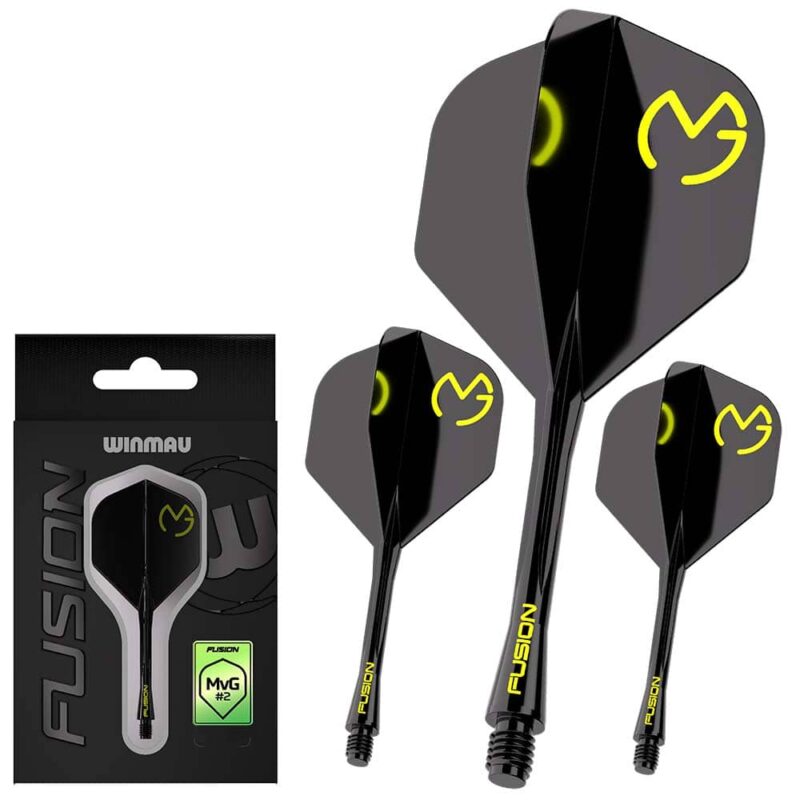 Billaresbalsalobre Plumas Winmau Darts Fusion Michael van Gerwen Green Black Medium 34-76mm N2 - Imagen 3