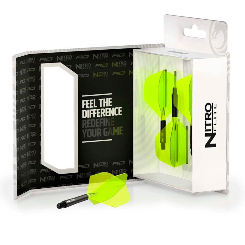 Billaresbalsalobre Plumas Red Dragon Nitro Flite System Black Yellow NO2 Short 19.5-64mm X0984 - Imagen 3