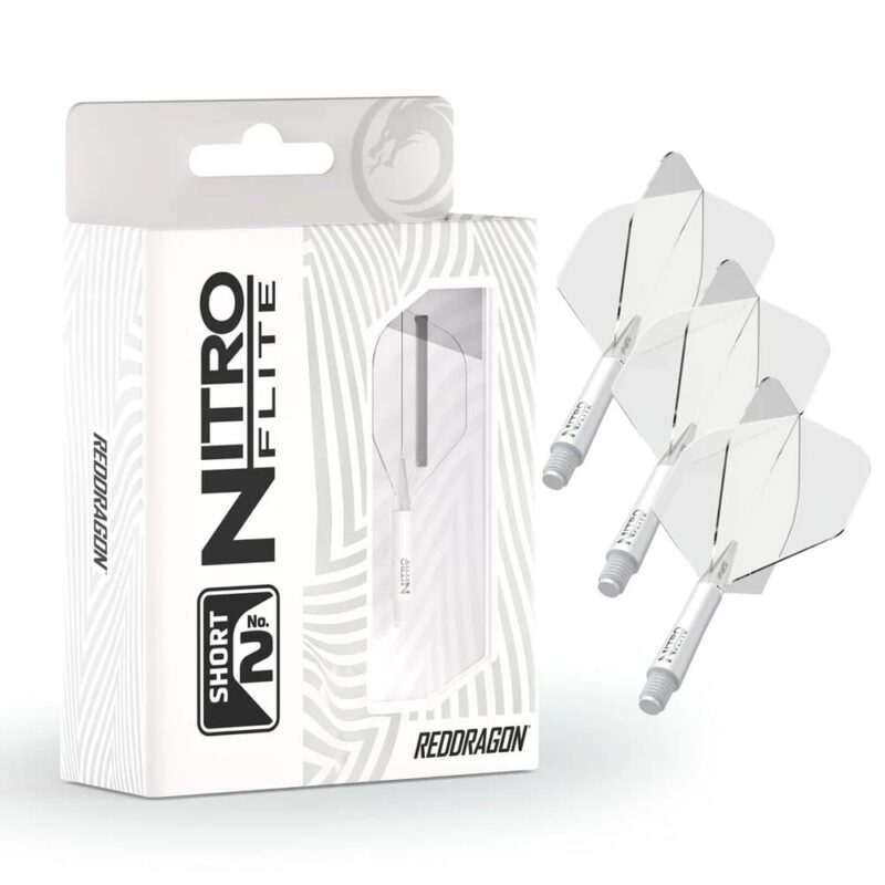 Billaresbalsalobre Plumas Red Dragon Nitro Flite System White Clear NO2 Short 19.5-64mm X0978 - Imagen 4