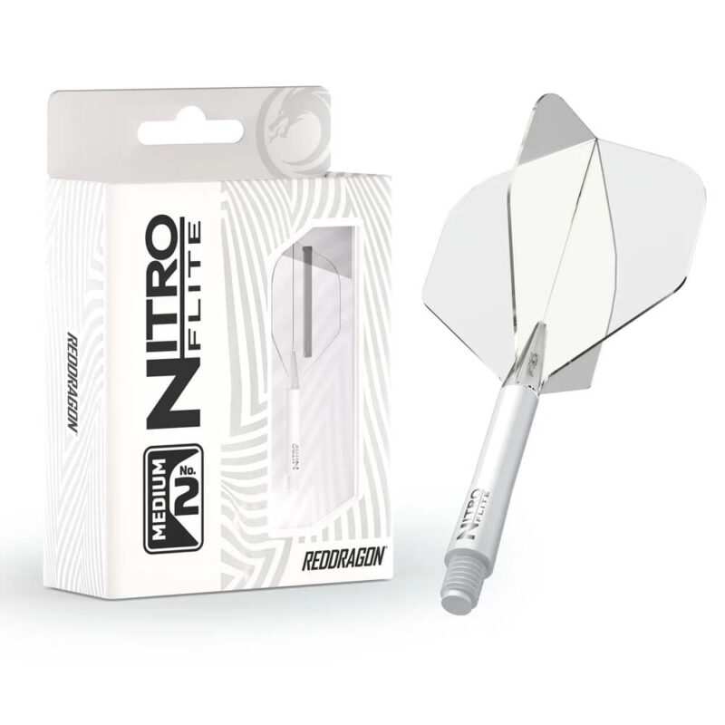 Billaresbalsalobre Plumas Red Dragon Nitro Flite System White Clear NO2 Medium 25.5-70mm X0980 - Imagen 6