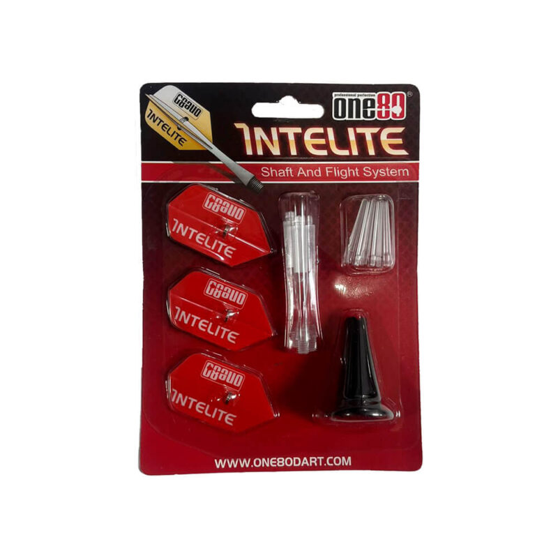 Billaresbalsalobre One80 Starter Pack Cañas Intelite Mediana Transparente + Plumas Slim Roja + Aplicador
