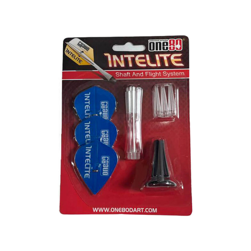 Billaresbalsalobre One80 Starter Pack Cañas Intelite Larga Transparente + Plumas Kite Azules  + Aplicador