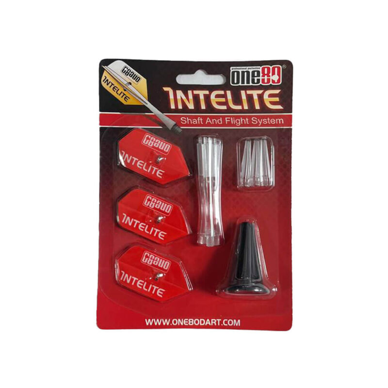 Billaresbalsalobre One80 Starter Pack Cañas Intelite Larga Transparente + Plumas Slim Rojas+ Aplicador