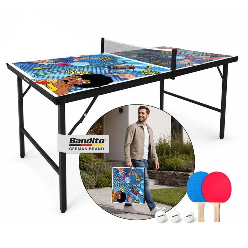 Billaresbalsalobre Mesa Ping Pong Interior Bandito Cómic Plegable 417001