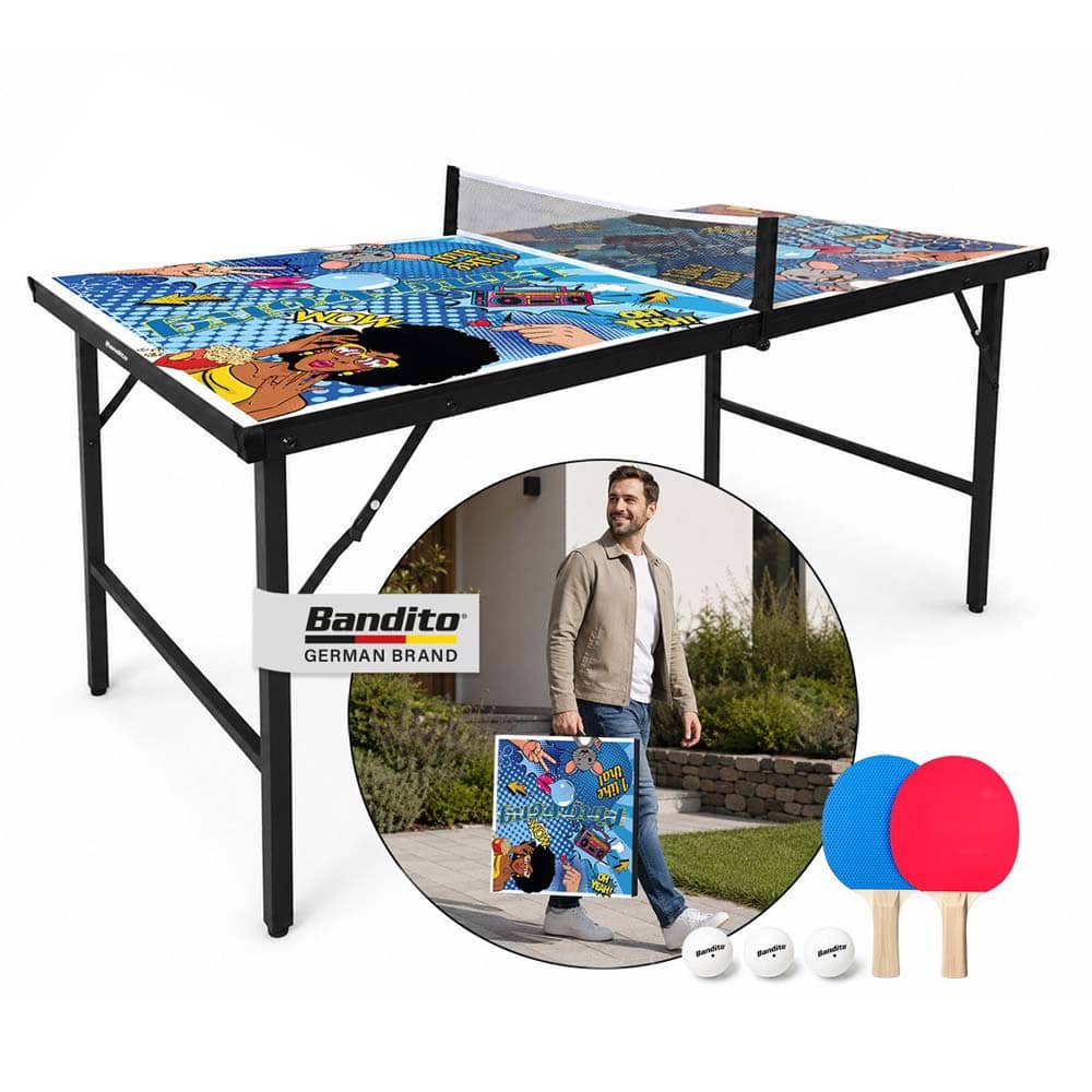 Billaresbalsalobre Mesa Ping Pong Interior Bandito Cómic Plegable 417001