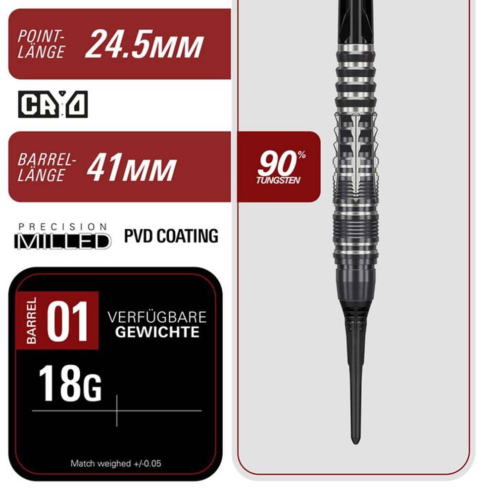 Billaresbalsalobre Dardos Target Japan Black Marque Blaze 90% 18gr 210499 - Imagen 3
